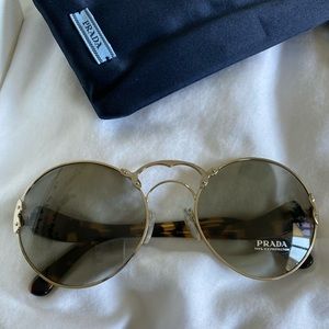 New Prada Monochromatic Round Sunglasses